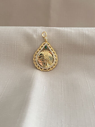 OSMANLI TUĞRASI DAMLA MODEL 925 AYAR GÜMÜŞ KADIN KOLYE UCU