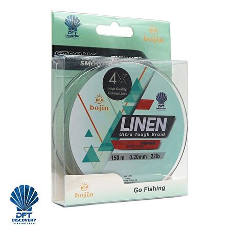 DFT Bojin 4X Linen İp Misina 0.20 mm 150 m Yeşil