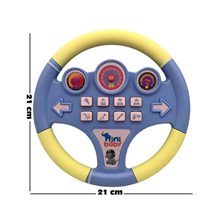 Erdem Oyuncak Nini Baby Direksiyon Eğitici Sesli Müzikli 21*21 cm 8 Tuşlu Oyuncak Direksiyon