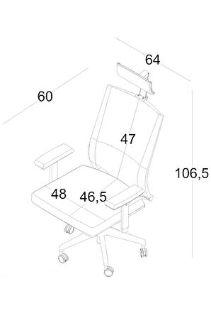 Bürotime Cozy Başlıklı Çalışma Koltuğu  - 3D Kol - Alüminyum Ayak - Gri/Antrasit