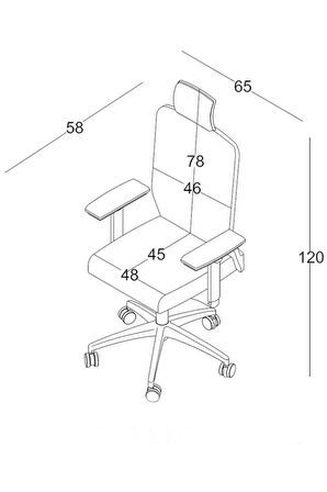 Bürotime Comfy Başlıklı Çalışma Koltuğu | 3D Kol | Krom Ayak | Siyah
