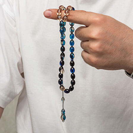 Sıkma Kehribar 925 Ayar Gümüş Tesbih