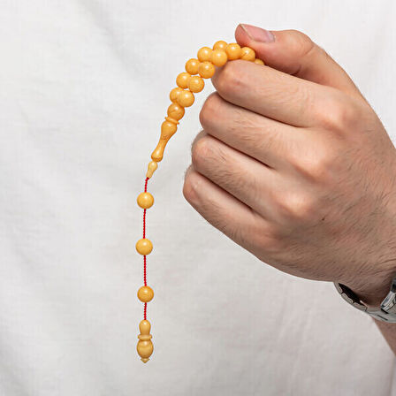 Sıkma Kehribar 925 Ayar Gümüş Tesbih