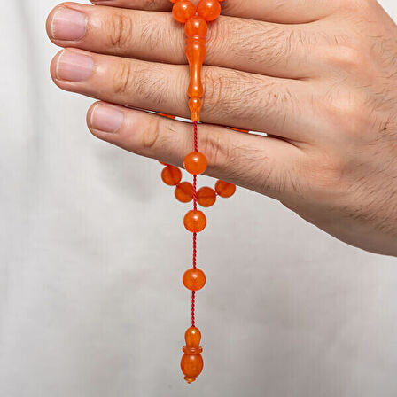 Sıkma Kehribar 925 Ayar Gümüş Tesbih