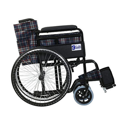 Golfi Standart Tekerlekli Sandalye | Dayanıklı Çelik Gövde, Katlanabilir Yapı, PVC Tekerlek G100
