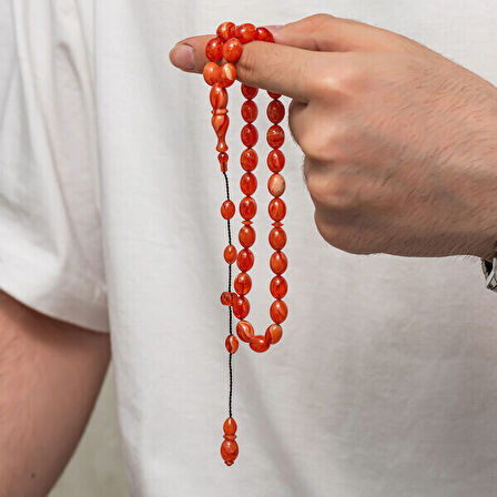 Sıkma Kehribar 925 Ayar Gümüş Tesbih