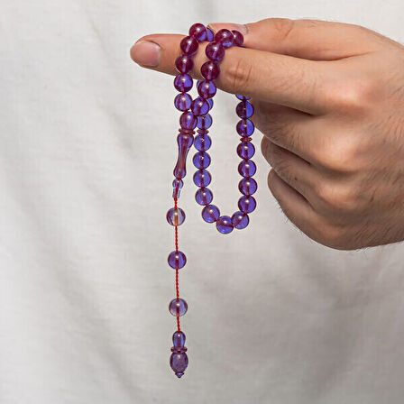 Sıkma Kehribar 925 Ayar Gümüş Tesbih