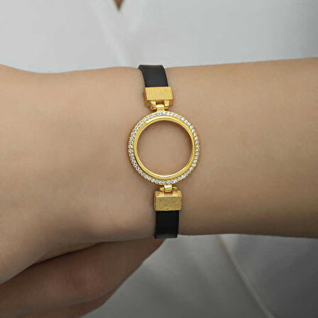 Gümüş Çeyrek Takılabilen Altın Kaplama Kadın Bileklik