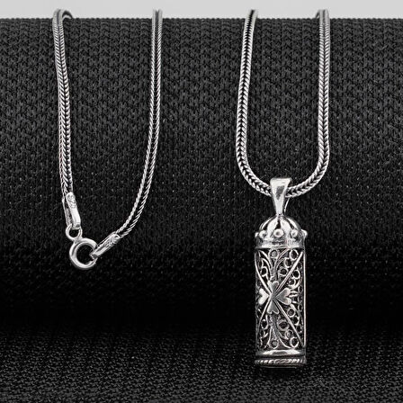Tasarım Cevşen Dualı 925 Ayar Gümüş Erkek Kolye