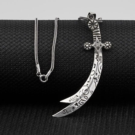 Zulfikar Tasarım 925 Ayar Gümüş Erkek Kolye