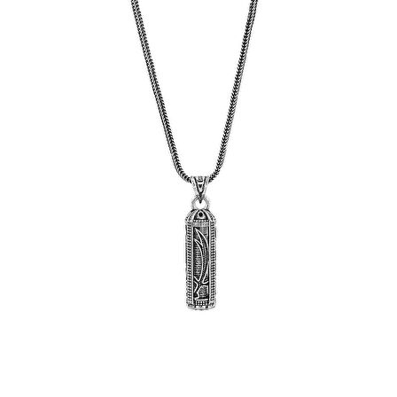 Zulfikar Tasarımlı Kebir Dualı Cevşen 925 Ayar Gümüş Erkek Kolye