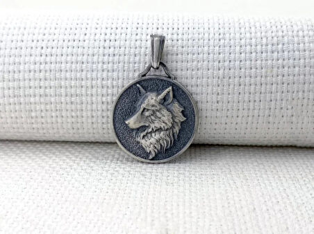 Kurt Kafası Üç Boyutlu 925 Ayar Gümüş Erkek Kolye Ucu