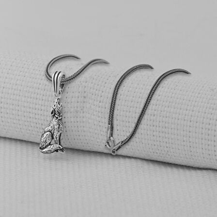 Kurt Simgeli 925 Ayar Gümüş Erkek Kolye