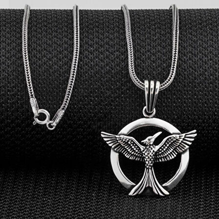 Ankakuşu  925 Ayar Gümüş Erkek Kolye