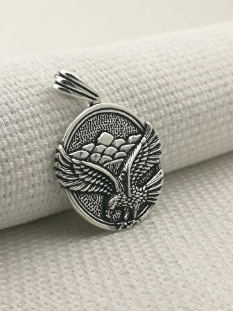 Büyük Kartal Tasarımlı  925 Ayar Gümüş Erkek Kolye Ucu