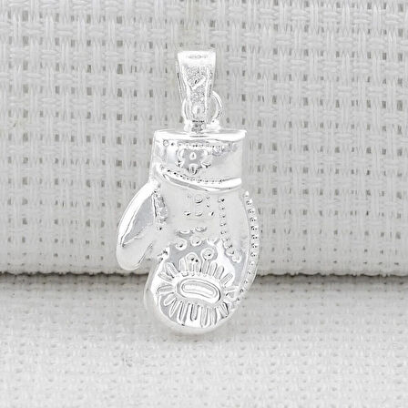 Boks Eldiveni Ucu Küçük 925 Ayar Gümüş Erkek Kolye Ucu