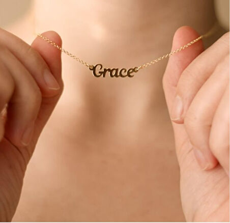 İsim Yazılı 14 Ayar Altın Kolye