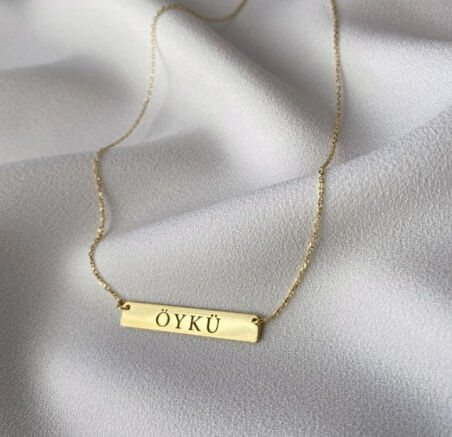 İsim Yazılı 14 Ayar Altın Kolye