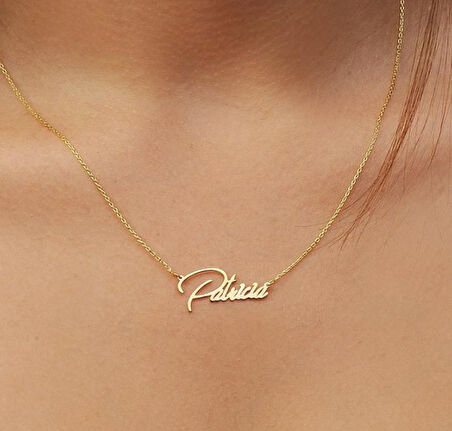 İsim Yazılı 14 Ayar Altın Kolye