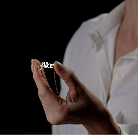 İsim Yazılı 14 Ayar Altın Kolye