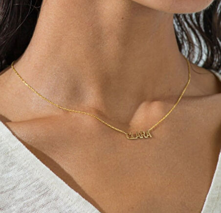 İsim Yazılı 14 Ayar Altın Kolye