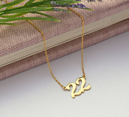 22 sayı yazılı 14 Ayar Altın Kolye