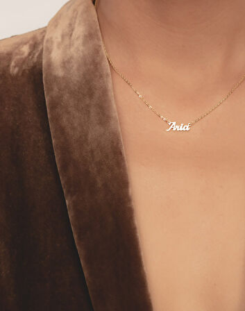 İsim Yazılı 14 Ayar Altın Kolye