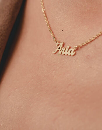 İsim Yazılı 14 Ayar Altın Kolye