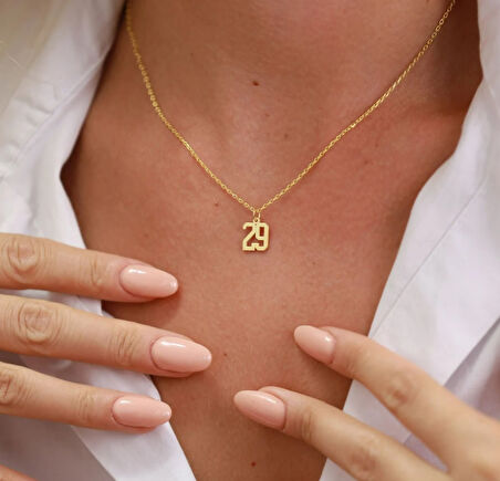 Sayı Yazılı 14 Ayar Altın Kolye