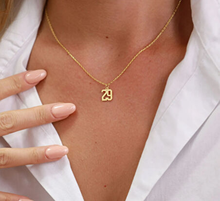 Sayı Yazılı 14 Ayar Altın Kolye