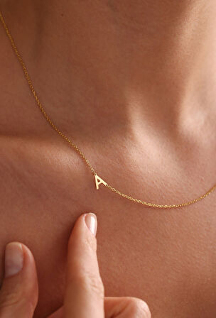 Harf Yazılı 14 Ayar Altın Kolye