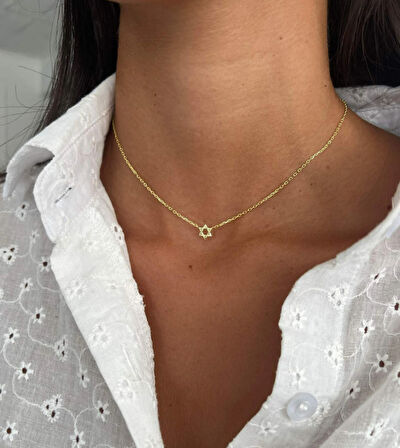 Davud Yıldızı 14 Ayar Altın Kolye