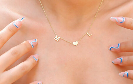 Harf Yazılı 14 Ayar Altın Kolye