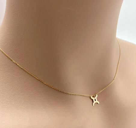 İkizler Burç 14 Ayar Altın Kolye