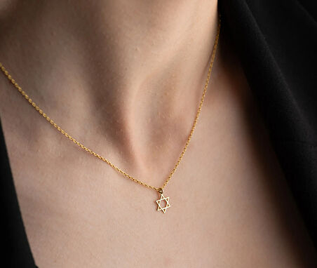 Davud Yıldızı 14 Ayar Altın Kolye