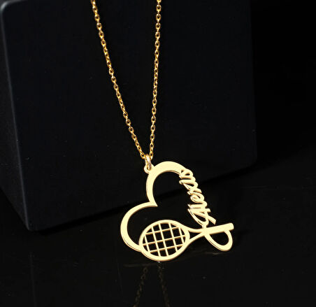 Tenis Raketi 14 Ayar Altın Kolye