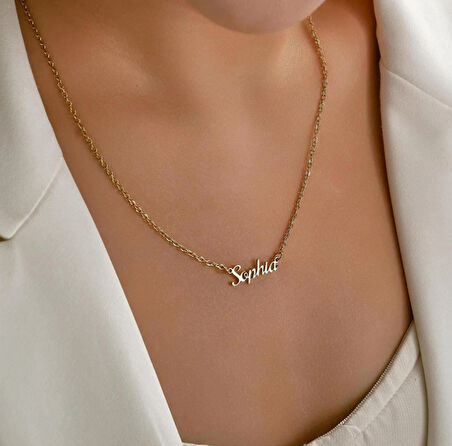 İsim Yazılı 14 Ayar Altın Kolye