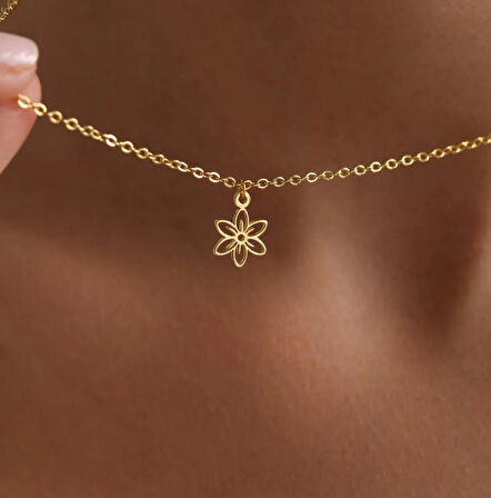 Çiçek 14 Ayar Altın Kolye