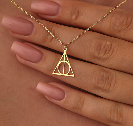Üçgen 14 Ayar Altın Kolye