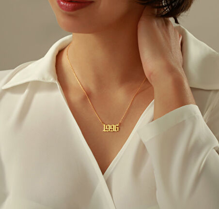 Tarih Yazılı 14 Ayar Altın Kolye