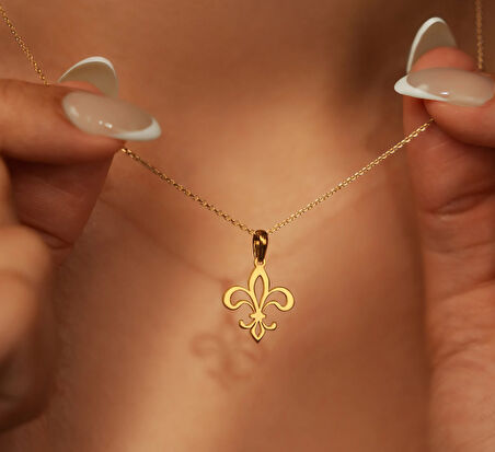 Çiçek Model 14 Ayar Altın Kolye