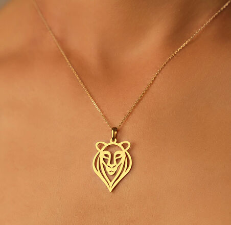 Kaplan 14 Ayar Altın Kolye