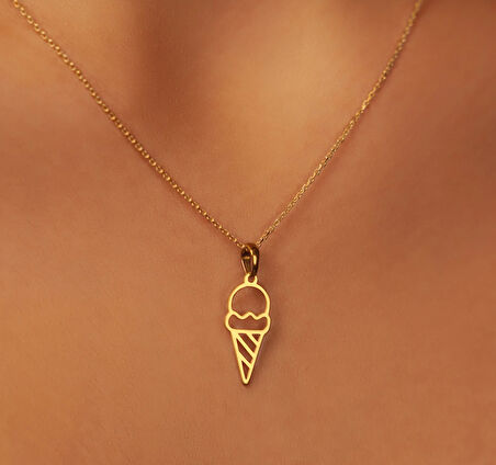 Dondurma 14 Ayar Altın Kolye