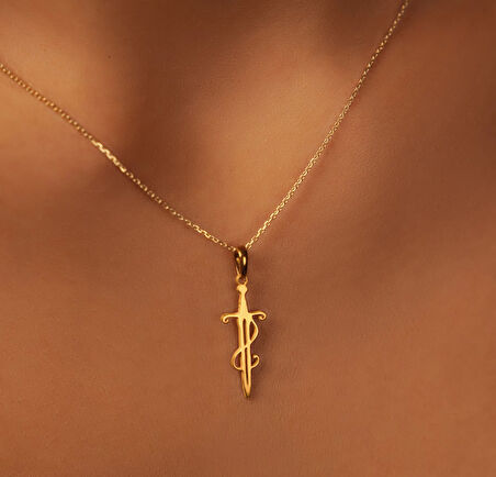 Samuray Kılıcı 14 Ayar Altın Kolye