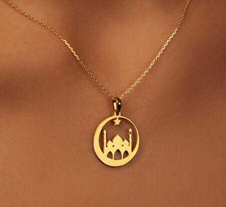 Camii 14 Ayar Altın Kolye