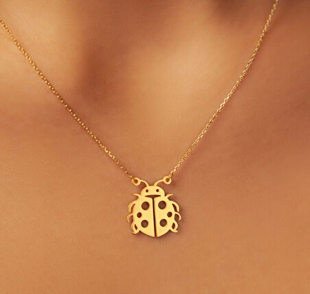 Uğur Böceği 14 Ayar Altın Kolye