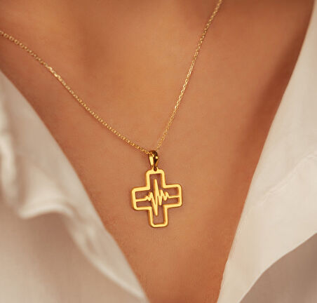 Kalbimin Ritmi 14 Ayar Altın Kolye