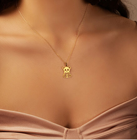 Panda 14 Ayar Altın Kolye