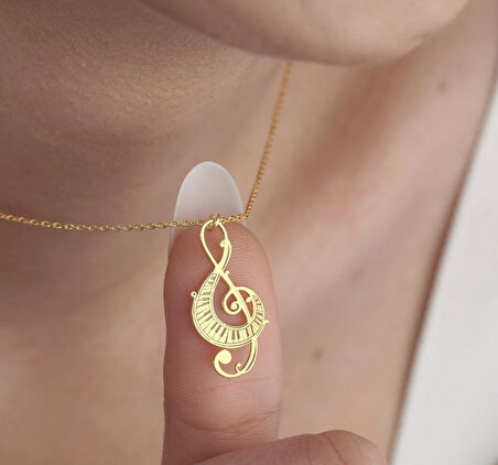 Sol Anahtarı 14 Ayar Altın Kolye