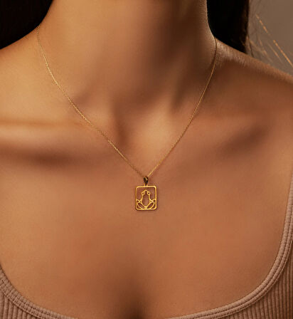 Kurbağa 14 Ayar Altın Kolye